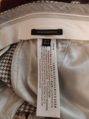 Massimo Dutti pants new, white-gray checkered with cuffs