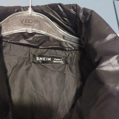 Shein cropped sleeveless puffer jacket, black, petite L