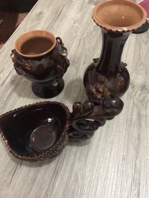 Clay vessels used, set of three in excellent condition