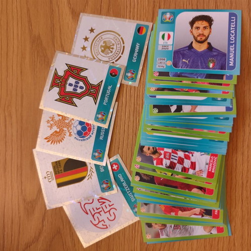 Panini Euro 2020 stickers like new, 65 single cards