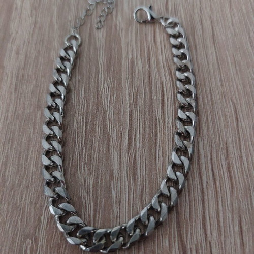 Men's iron chain bracelet Pancerka design like new, silver