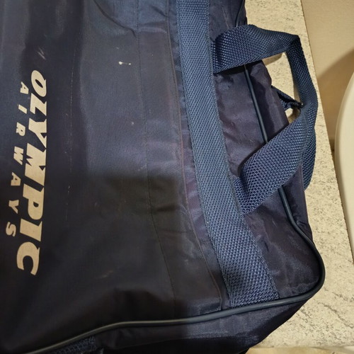 Olympic Airways Vintage Bag used, blue, collectible aviation accessory