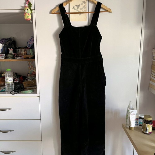 Velvet salopette used, black, size XXS