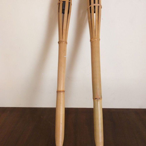 Bamboo garden torches like new, set of 2 pieces