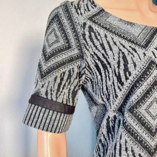 Raxevsky winter dress size M, black and grey jacquard knit