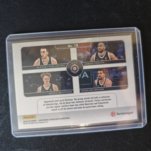 Euroleague Contenders Partizan Team Quads 2025-2026 basketball card