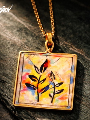 Κολιέ Chroleavs καινούργιο φλοράλ χειροποίητο, υποαλλεργικό