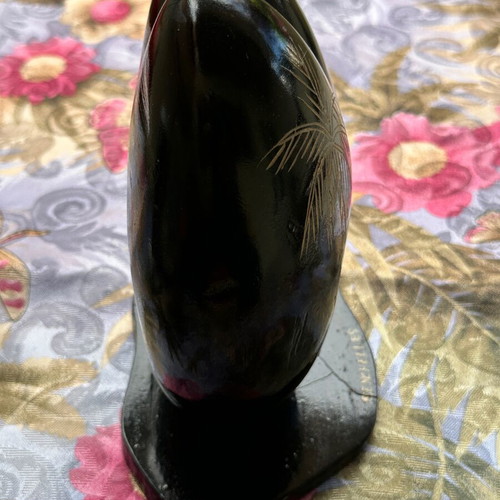 Vintage wooden Seychelles decorative figurine used, coconut