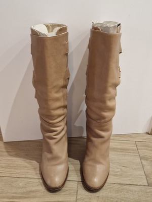 Zara beige leather women's boots size 39