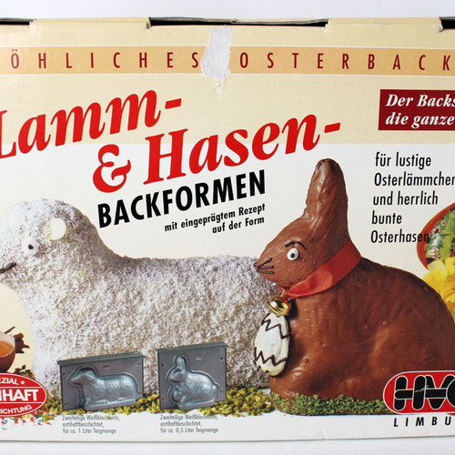 Large Cake Baking Molds with Lamb and Bunny Designs from 1970s Easter