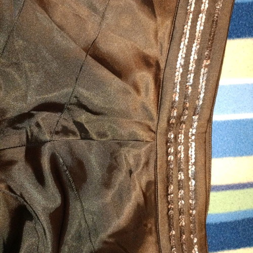 Gianni Rodini satin set brown skirt and blouse new