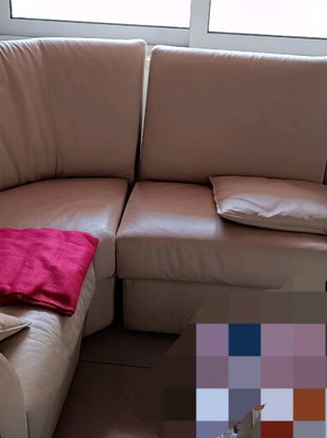 Δερμάτινος γωνιακός καναπές 3 τεμαχίων σαν καινούργιος με κρεβάτι