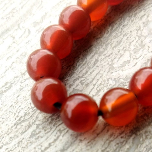 Worry beads handmade from red agate new with 33 beads