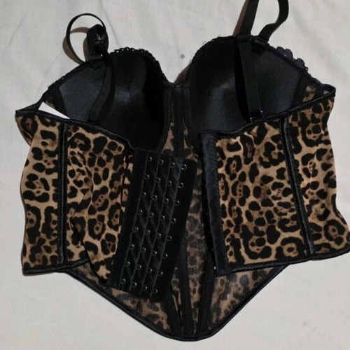 Women's Leopard Bustier Corset with Lace, new