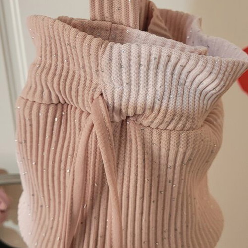 Ebita dress for girls 8 years old with pouch bag, new, pink with gold and silver thread