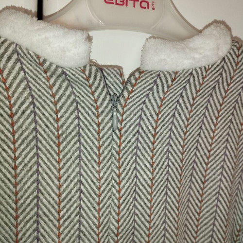 Dadati Grey striped midi dress new, size 10Y, with lining and sleeve design