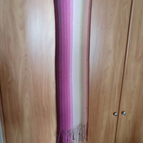 Motorcycle scarf like new with fringes and purple colors
