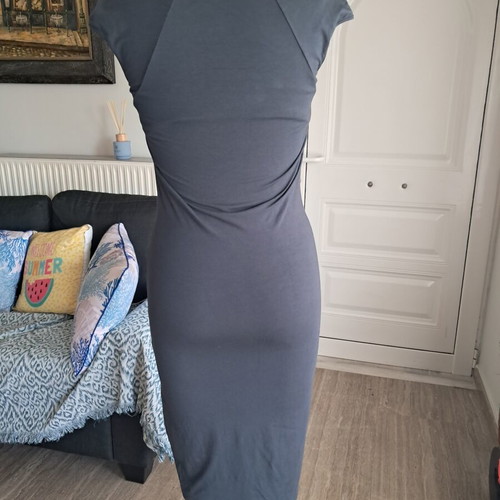Miss Sixty elastic midi dress like new, grey with yellow trim