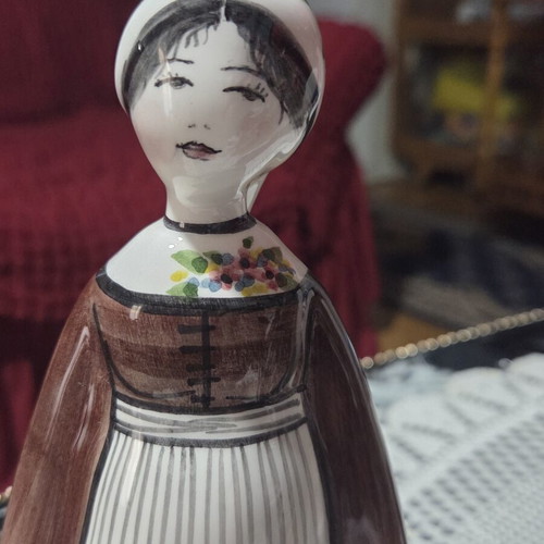 Set of 2 clay figurines with traditional Greek mothers, about 18cm