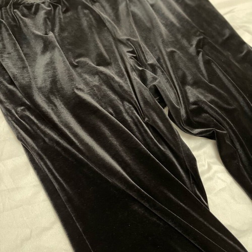 Velvet black pants relaxed fit with elastic used, plus size