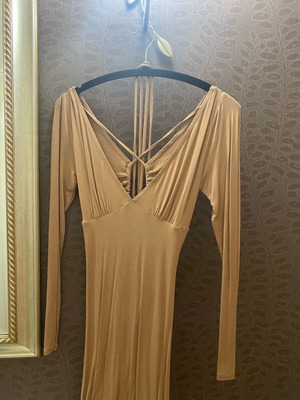 Camel midi dress with sexy cut outs new, ASOS, size XS