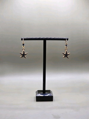 Summer Starfush Earrings new, handmade, black and gold