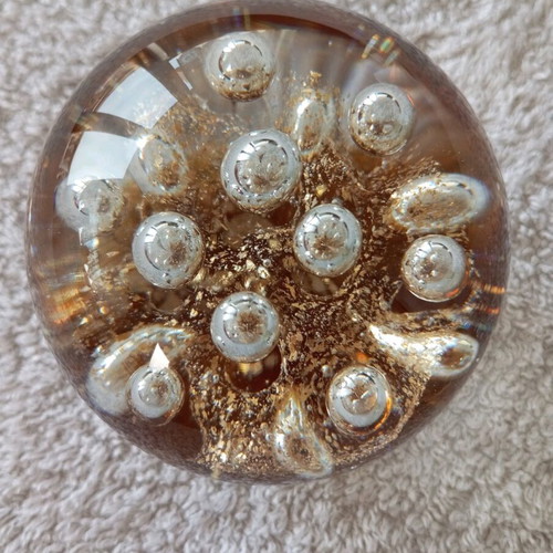 Murano Ball New Honey Color Large 8×8 cm With Smaller 5×5 cm Gift