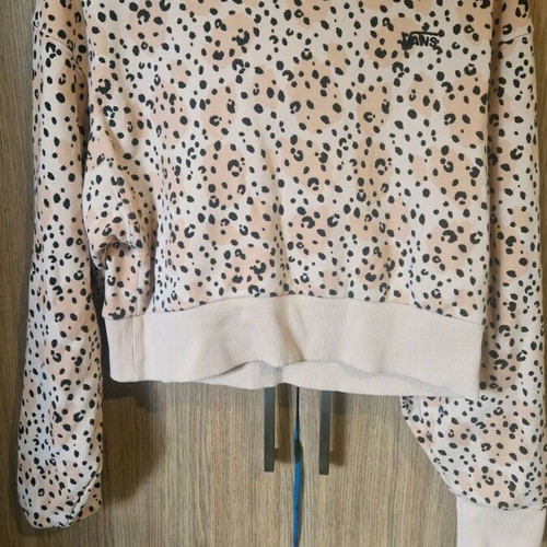 Vans crop hoodie sweatshirt used, black and beige