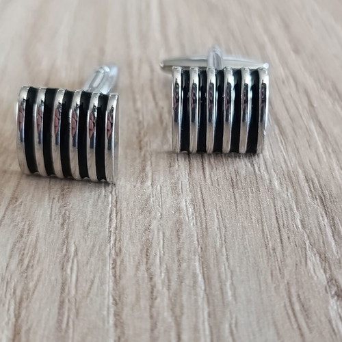 Cufflinks steel with enamel, like new