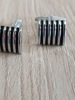 Cufflinks steel with enamel, like new
