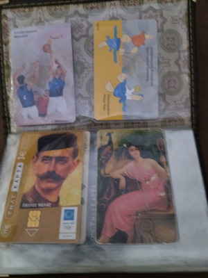Collectible old phone cards used with album