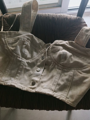 Bershka Crop Top beige small new