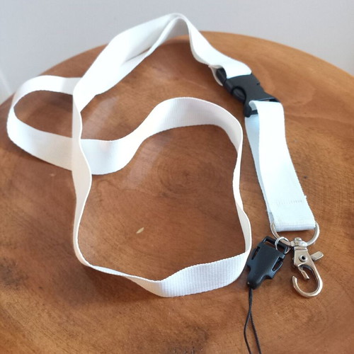 Large white keychain lanyard