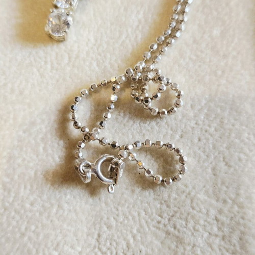 Silver cross and chain 925 used with handmade chain