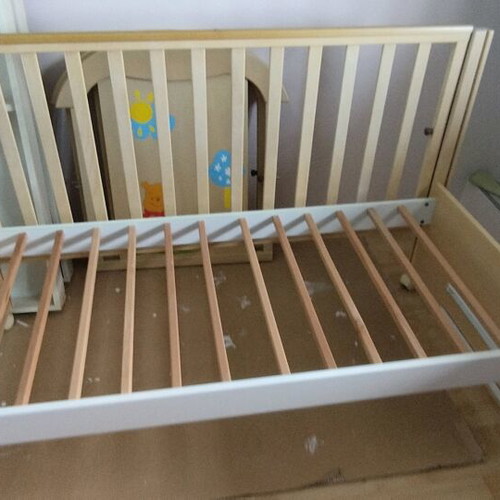 Baby bed with dresser used, wooden construction