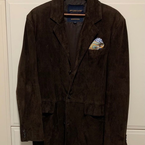 McGregor men's brown three-button suede jacket used