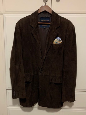 McGregor men's brown three-button suede jacket used