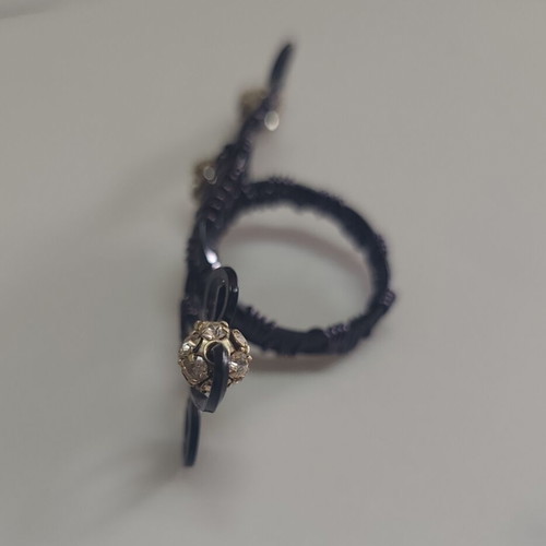 Handmade ring black stainless copper wire with decorative stones