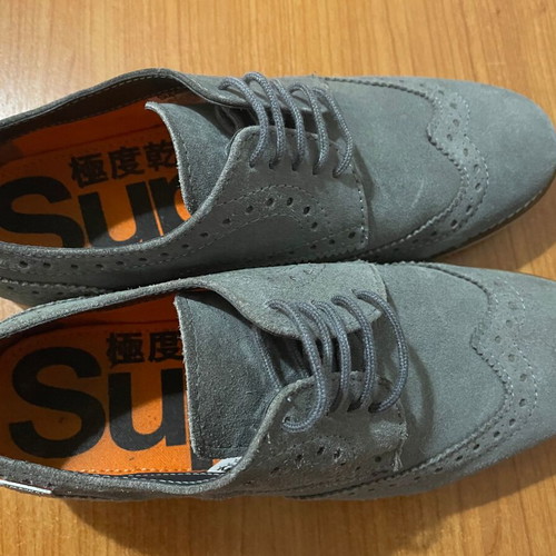 Superdry Brogue shoes used, gray, size 41