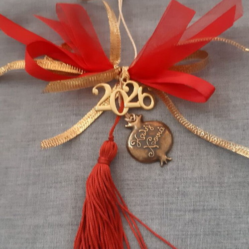 Handmade red gold lucky charm new, Christmas 2026