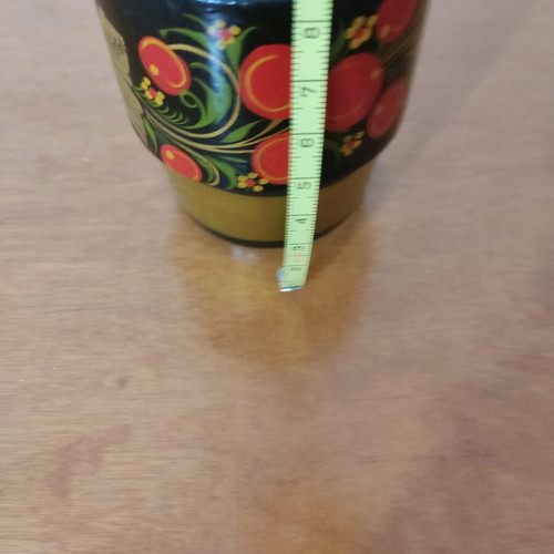 Handmade wooden Russian painted shot glass used