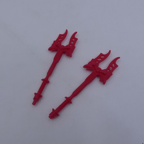 Batman Gotham City Showdown action figure used with 2 red weapons