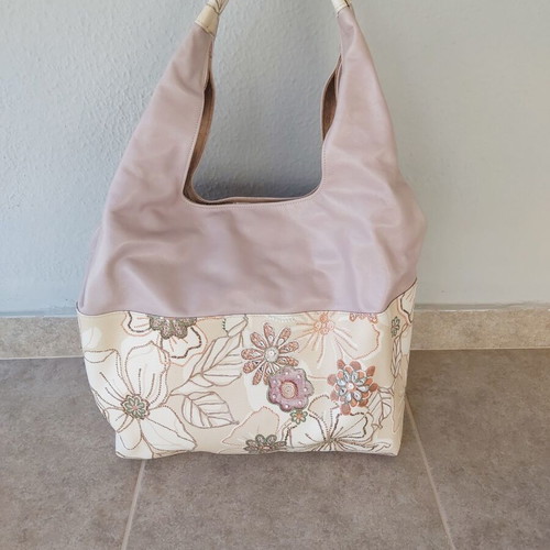 Leather shoulder bag new, multicolor purple