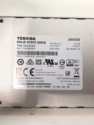 Εσωτερικός δίσκος Toshiba SSD TR200 240GB 2.5 ιντσών μεταχειρισμένος