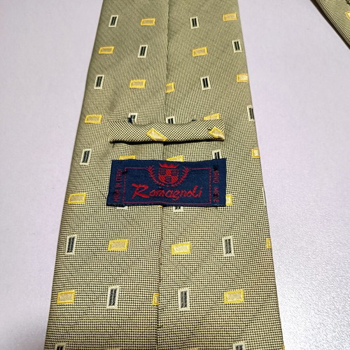 Romagnoli tie with small rectangular check pattern, like new
