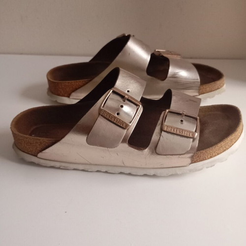 Birkenstock σανδάλια μεταχειρισμένα, νούμερο 39, ροζ ασημί