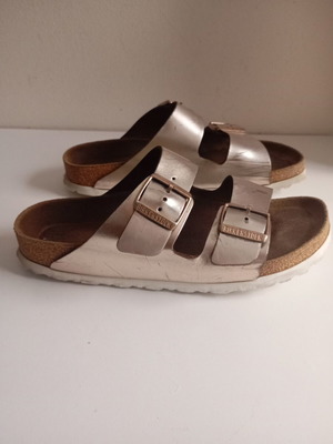 Birkenstock σανδάλια μεταχειρισμένα, νούμερο 39, ροζ ασημί