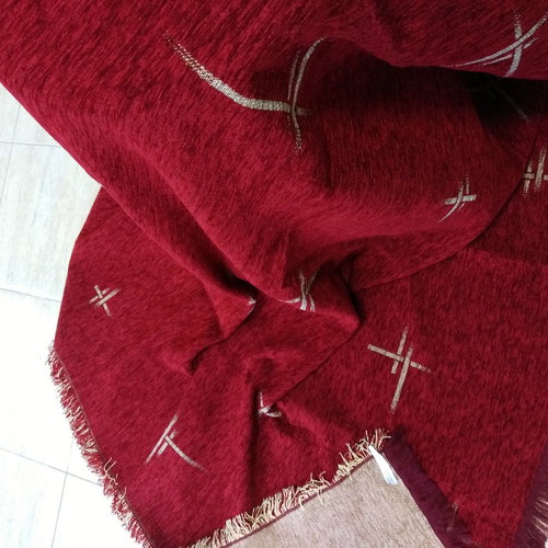 Throw blankets set two-piece burgundy and gold beige
