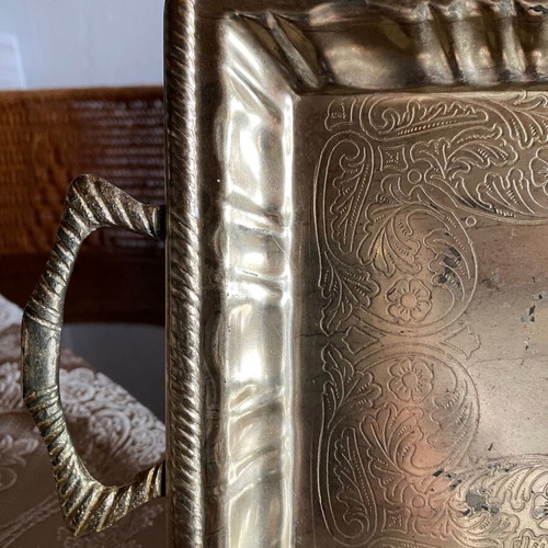 Doukas Silver Ware Co Vintage Silver Tray used, 32x19 cm