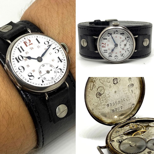 Military vintage wristwatch 1910 used men's
